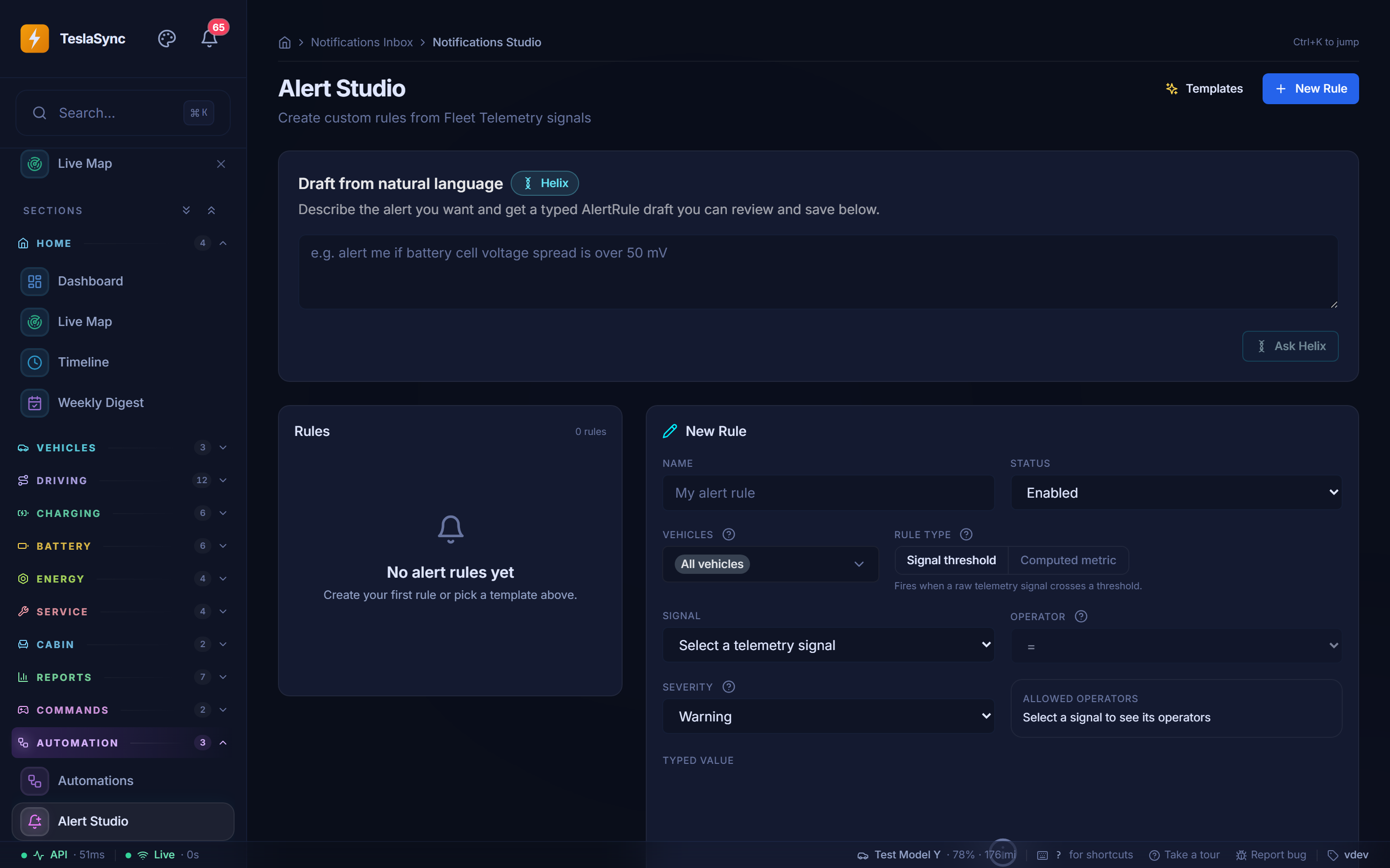 TeslaSync Alert Studio
